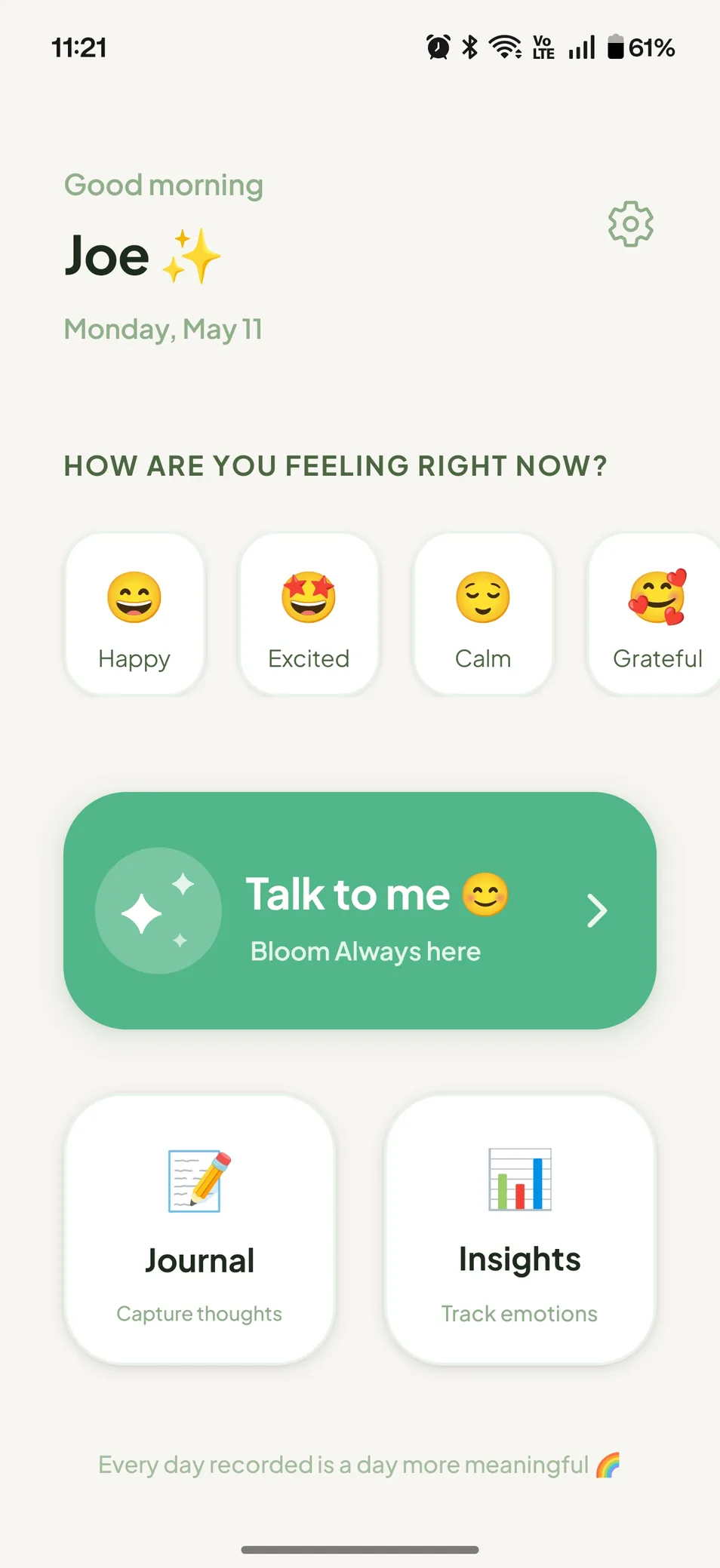 Mood check-in